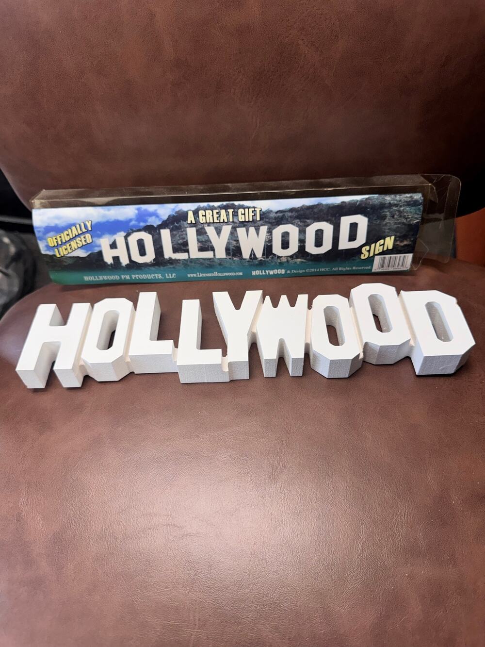 Hollywood Sign 3D Wood Block Lettering 12” Freestanding or Wall Hang Decor